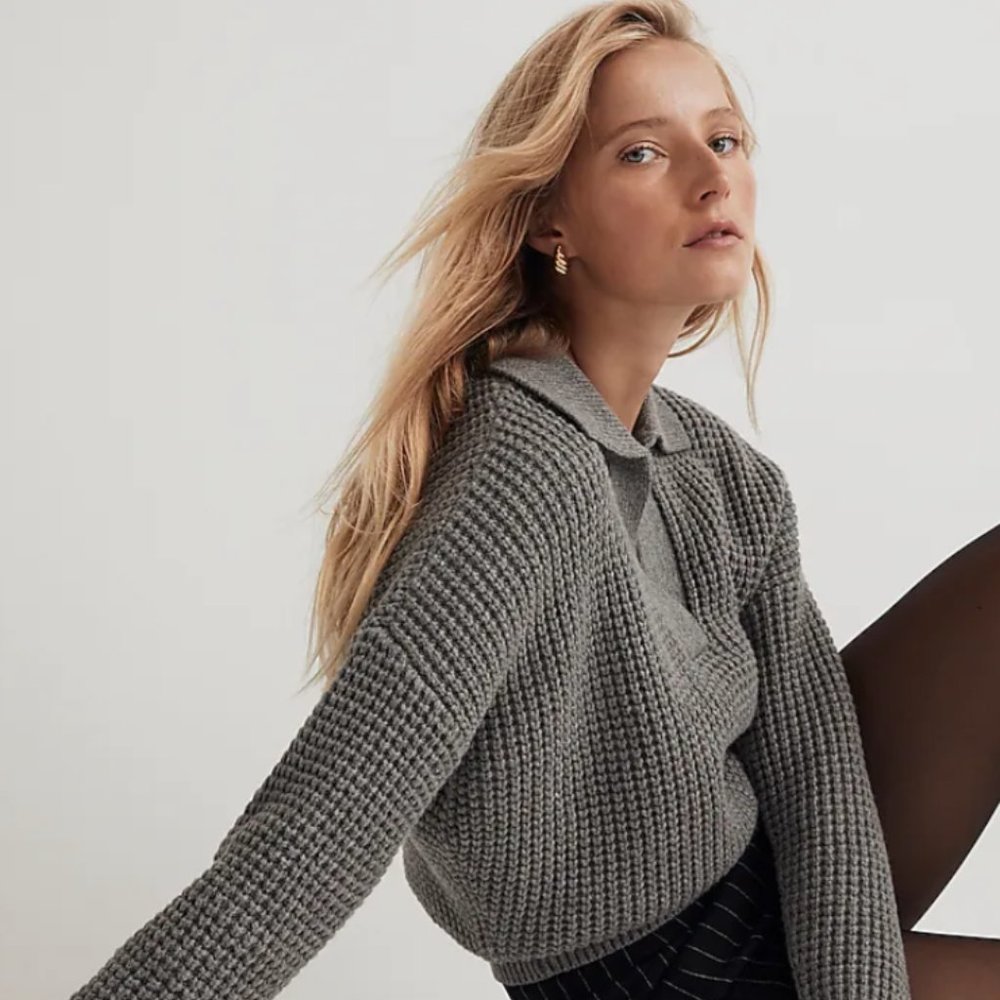 Madewell Waffle Knit Henley Size S - Picture 5 of 9